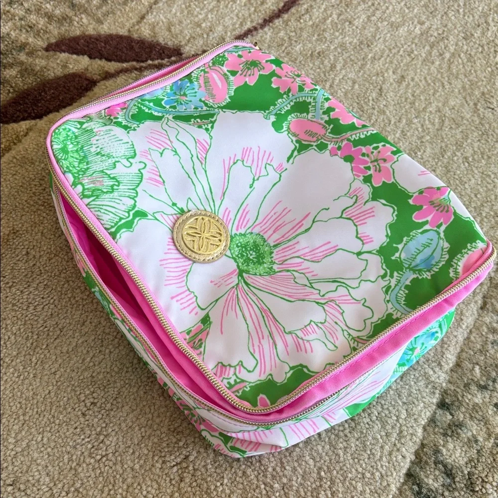 NWOT Lilly Pulitzer Green & Pink Floral Multi Purpose Bag
